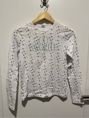 Gucci - Praying Collab - White Long Sleeve Tee with Heart Print